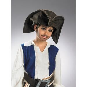 CHILDS PIRATE JACK SPARROW TRICORN HAT HALLOWEEN COSTUME DG18780